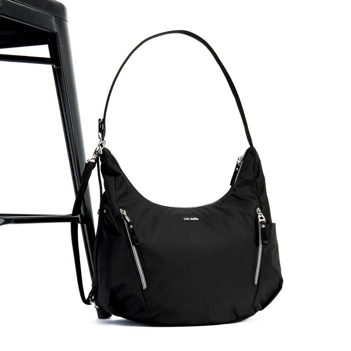 Pacsafe Stylesafe Convertible Crossbody Bag, secure chair