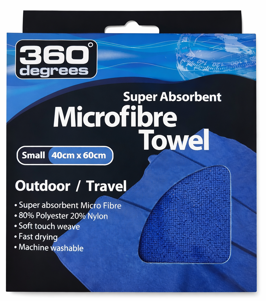 360 Degrees Compact Microfibre Towel (Suede Finish, Fast-Dry)
