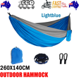 Outdoor Camping Hammock Lightweight 260x140cm Portable Travel Lightblue
