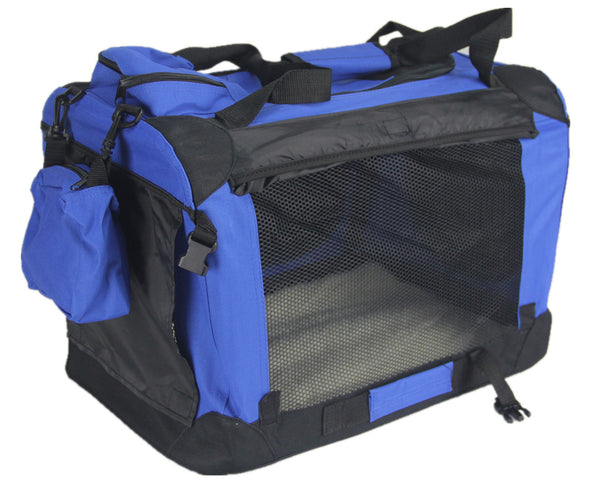 600D Polyester Large Foldable Soft Dog Cat Puppy Crate Bag With Curtain