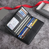 100% Genuine Leather Men's Wallet RFID Blocking Card Holder Bifold and Long Wallets (Black Long Wallet)