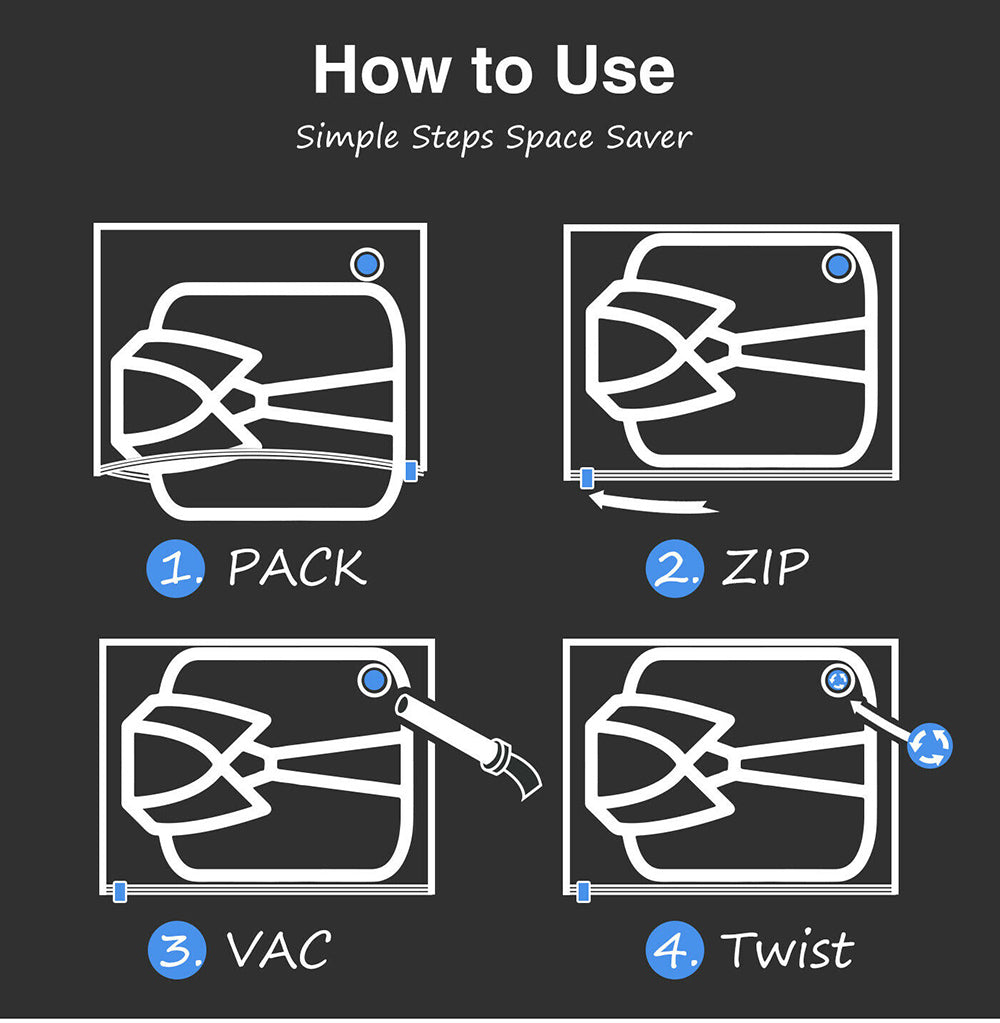 6 Pcs Set Vacuum Storage Bags Space Saver Seal