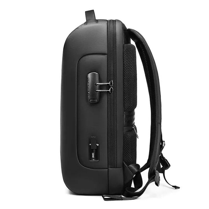 Large Capacity Waterproof Laptop Backpack with Usb Port for Business Travel - Light Grey