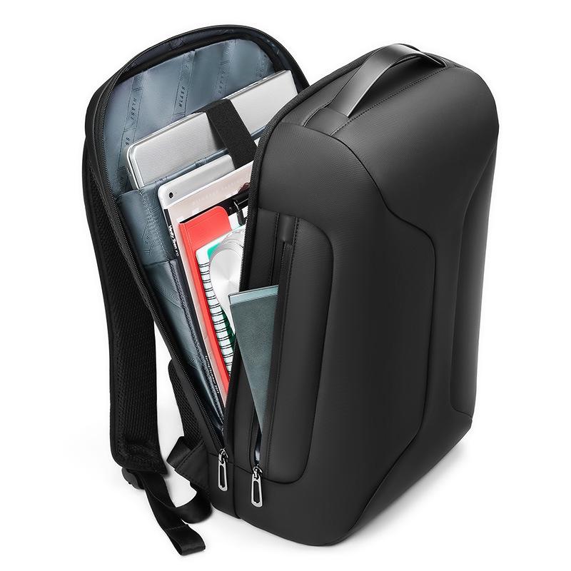 Large Capacity Waterproof Laptop Backpack with Usb Port for Business Travel - Light Grey