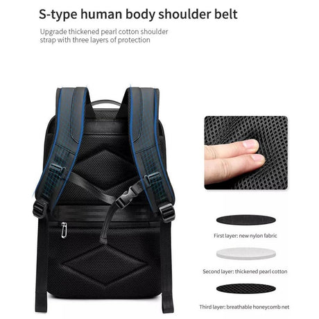 Large Capacity Waterproof Laptop Backpack with Usb Port for Business Travel - Light Grey