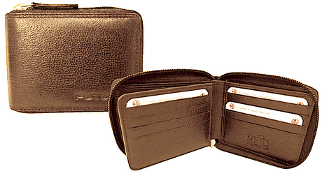 Futura Leather Zip Around Mens Genuine Leather Wallet w/ RFID Protection - Tan