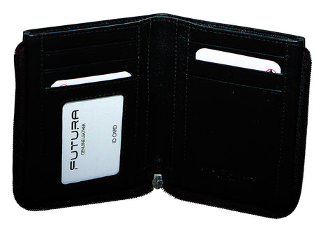 Futura RFID Leather Zip Around Wallet - Black