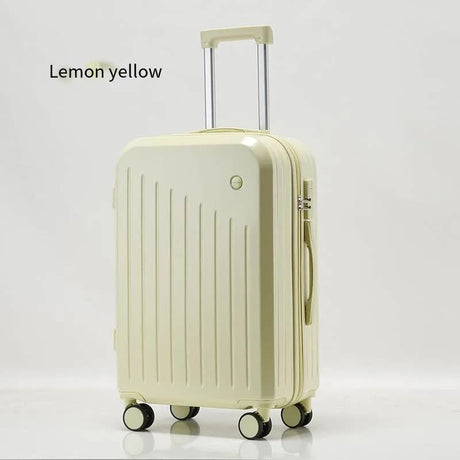 Smart Carry-On Luggage with Cup Holder & USB Charging Port - Yellow Color Spinner Suitcase for Travel Convenience 24 inch