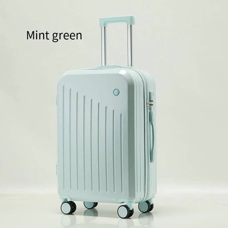 Smart Carry-On Luggage with Cup Holder & USB Charging Port - Mint green Color Spinner Suitcase for Travel Convenience 24 inch