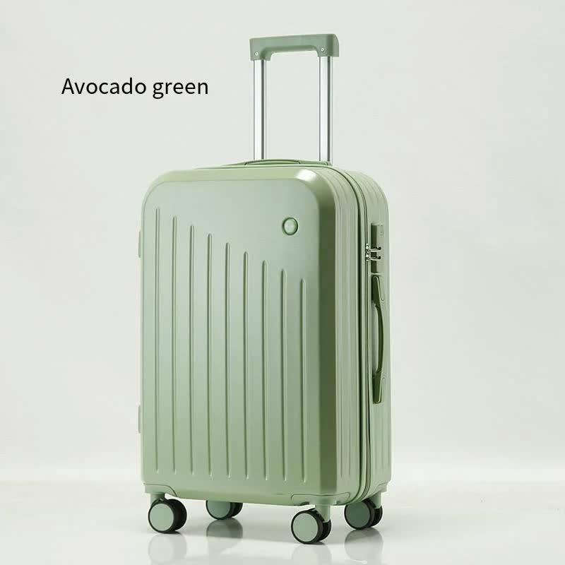 Smart Carry-On Luggage with Cup Holder & USB Charging Port - Avocado green Color Spinner Suitcase for Travel Convenience 24 inch