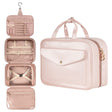 Pink Multifunctional Travel Toiletry Organizer with Hanger and Large Storage Capacity