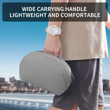 Blue Large Capacity Multi-functional PU Digital Storage Organizer Bag, Waterproof & Portable, for Cables, Chargers, and Accessories