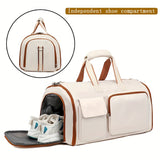 Convertible Travel Garment Bag Large Duffel Suit Carrier with Shoe Compartment & Hidden Backpack Straps Waterproof  Black