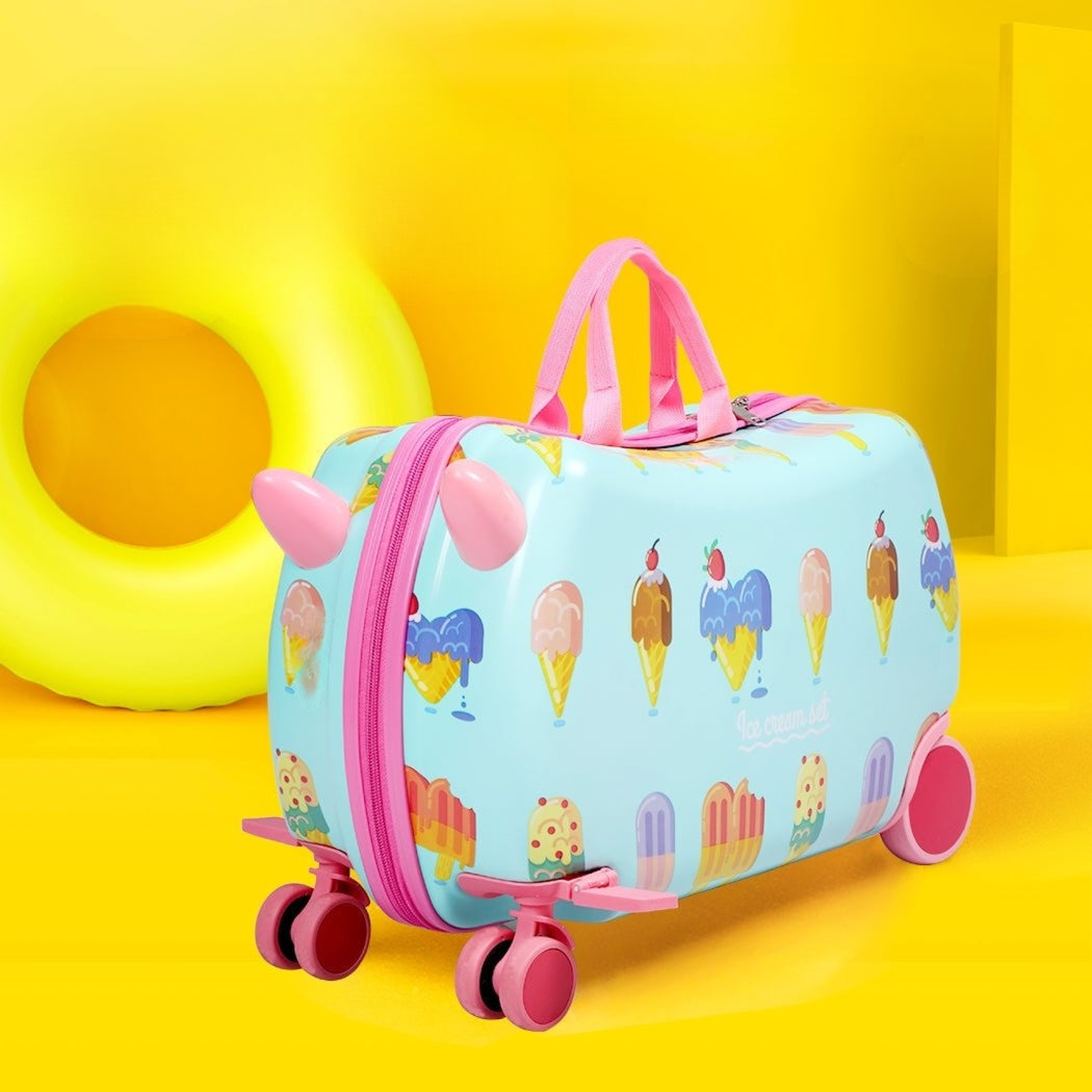 Wanderlite 17" Kids Ride On Luggage Children Suitcase Trolley Travel