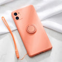 Ring Silicone iPhone 13/12/Pro/Max/11/XR/XS Shockproof Case Stand Lanyard Cover