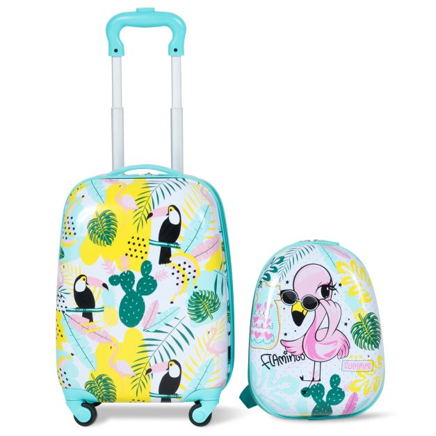 2 Pieces Kids Luggage Set with Handles and Spinner Wheels