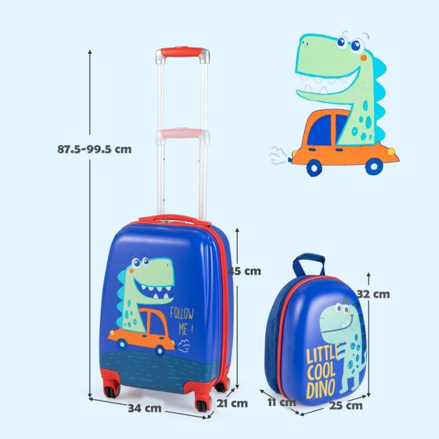 2 Pieces Kids Luggage Set with Handles and Spinner Wheels