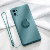 Ring Silicone iPhone 13/12/Pro/Max/11/XR/XS Shockproof Case Stand Lanyard Cover