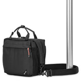 Pacsafe Camsafe LX10 Camera Shoulder Bag, BLACK, around pole