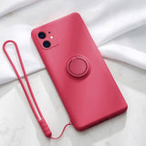 Ring Silicone iPhone 13/12/Pro/Max/11/XR/XS Shockproof Case Stand Lanyard Cover