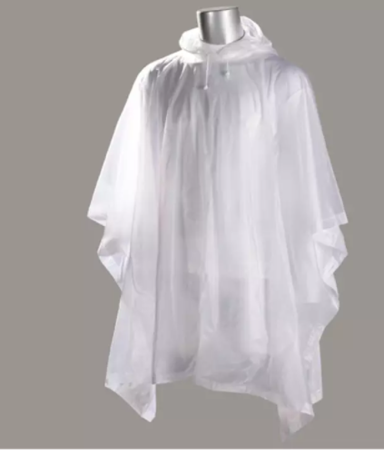 Clear Adult Hooded Disposable Emergency Raincoat Poncho