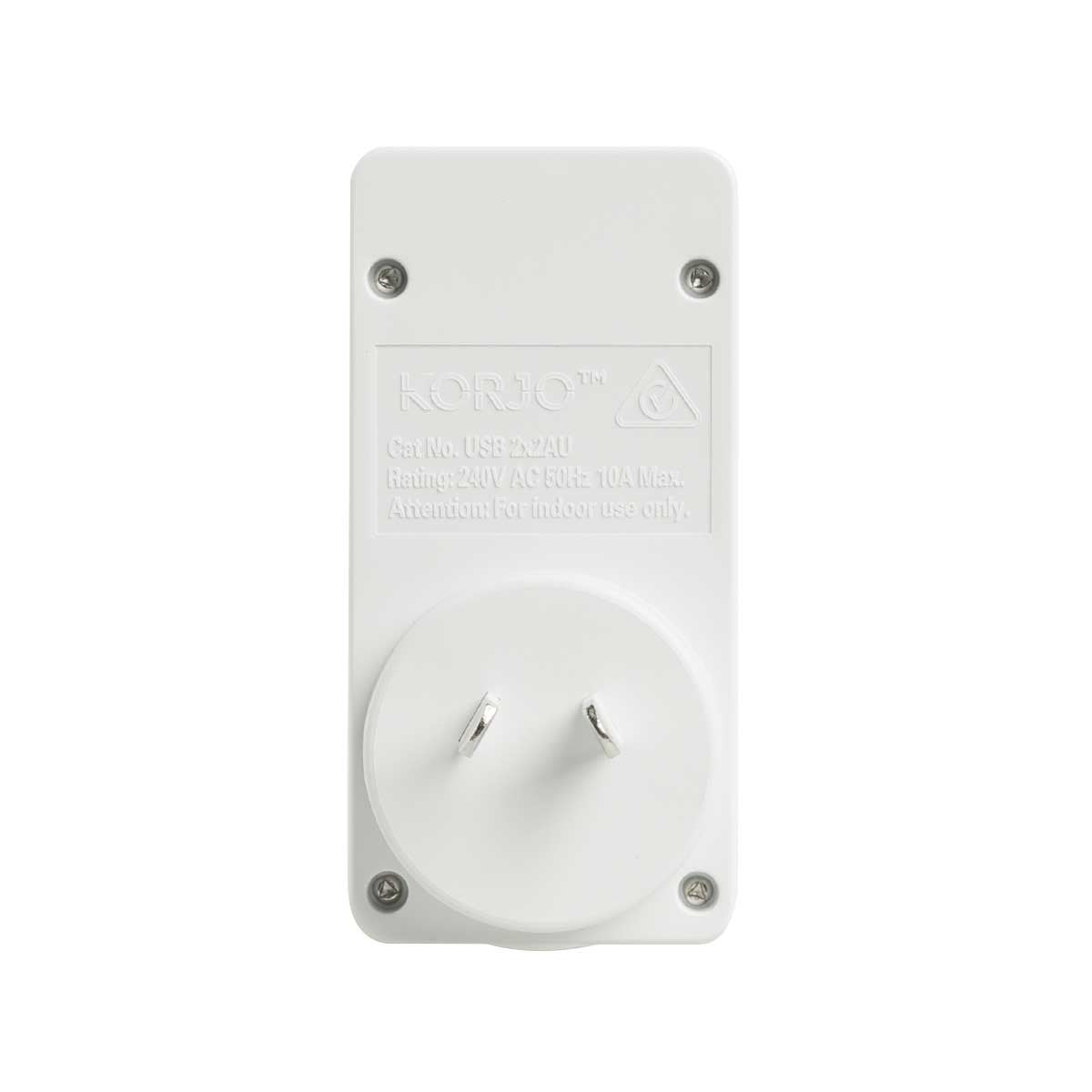 Korjo 2 port USB charger and adaptor Australia and NZ to Italy, Switzerland