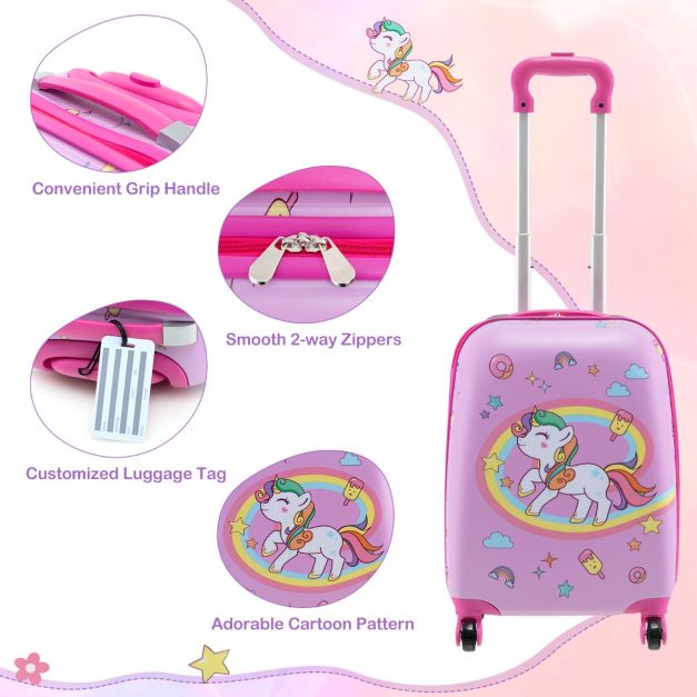 5 In 1 Kids Luggage Set with Backpack and Neck Pillow