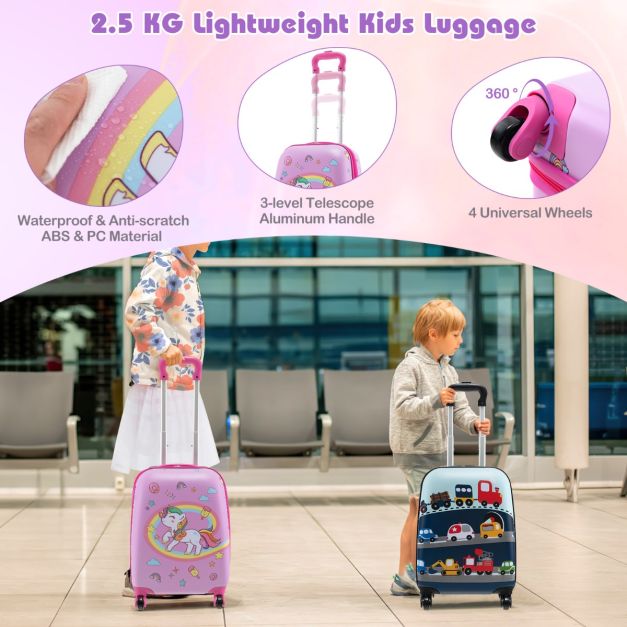 5 In 1 Kids Luggage Set with Backpack and Neck Pillow