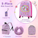 5 In 1 Kids Luggage Set with Backpack and Neck Pillow