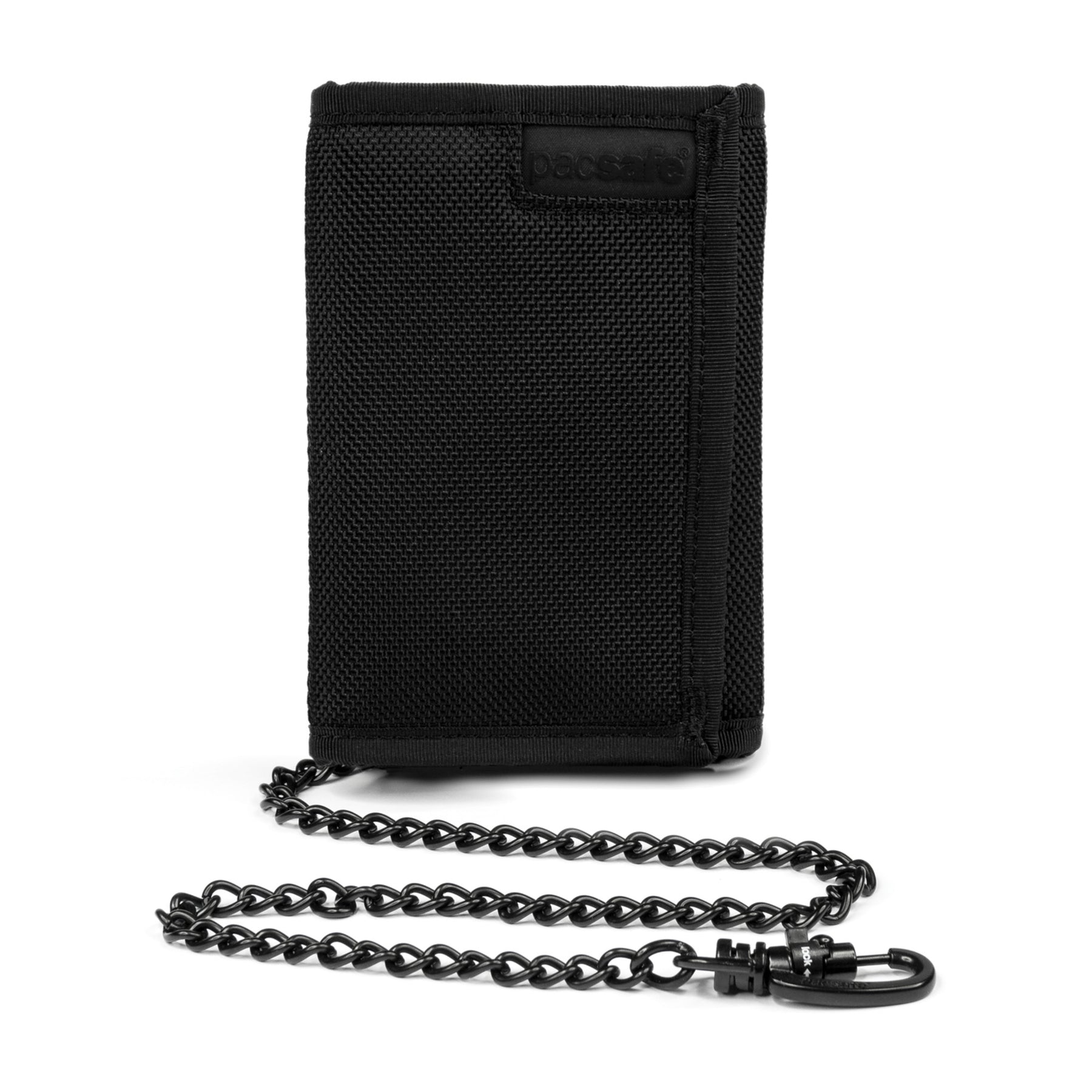 RFID Blocking Tri-Fold Travel Wallet with Security Chain – Anti