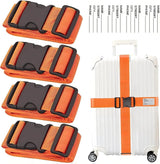 4 Pack Adjustable Luggage Strap with Combination Lock – 200cm