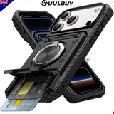 For iPhone 17 16 E 15 14 13 11 Pro Max 8 Case Shockproof Card Wallet Ring Cover