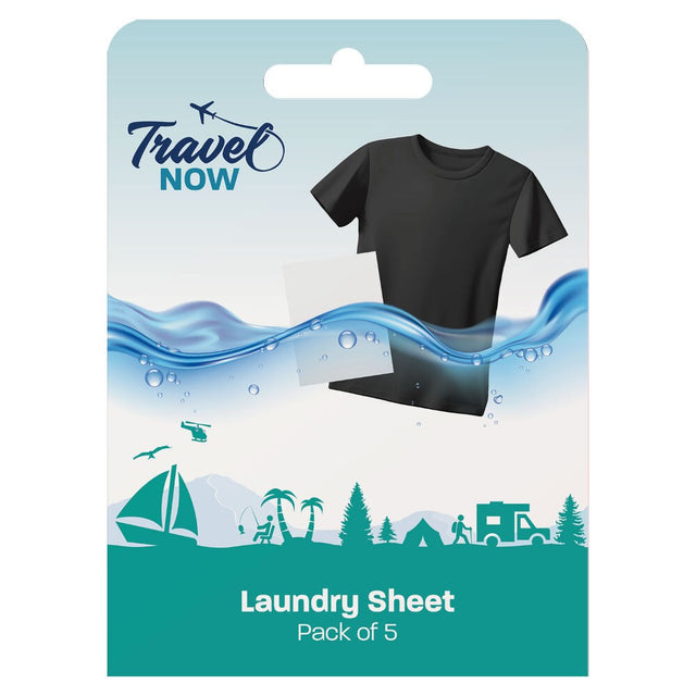 Travel Now eco laundry sheets 5 pack carry on safe TSA compliant