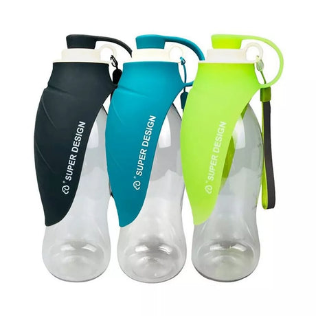 420ML Curved Travel Portable Dog Dispenser with Built-In Scoop & Strap