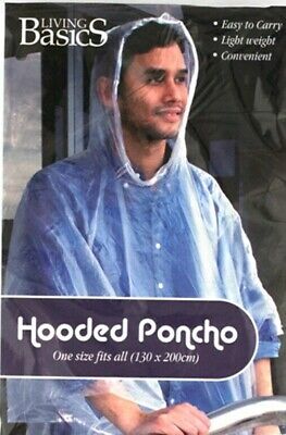 Clear Adult Hooded Disposable Emergency Raincoat Poncho