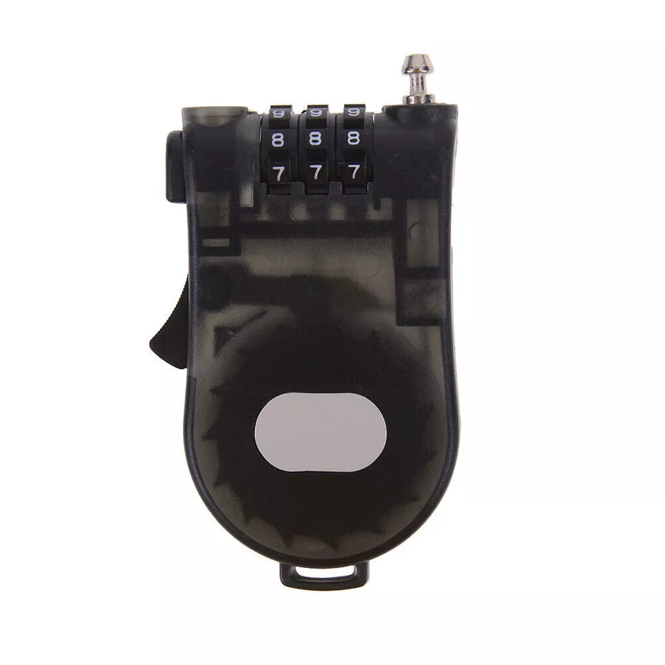 3 Digit Cable Lock Retractable Steel Cable Lock