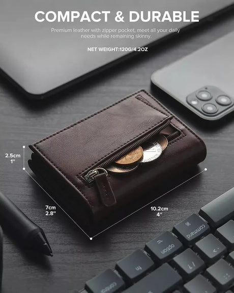 Foldable Pop Up Card Wallet Holder - RFID Blocking, Magnetic Closure
