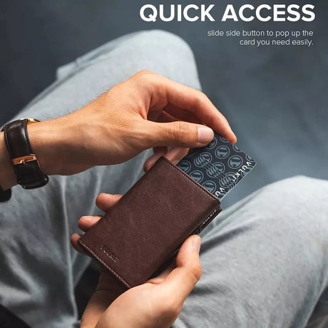 Foldable Pop Up Card Wallet Holder - RFID Blocking, Magnetic Closure