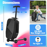 2-in-1 Kids Foldable Scooter Suitcase Ride On Luggage with Wheels