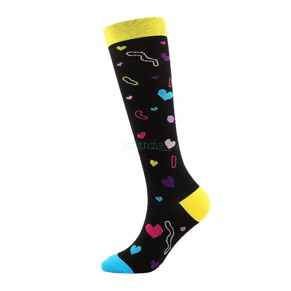 Black Heart Unisex Compression Medical Socks