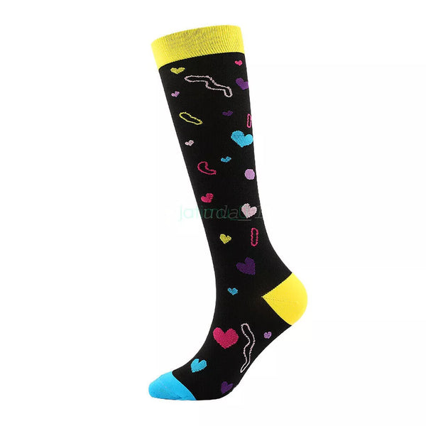Black Heart Unisex Compression Medical Socks
