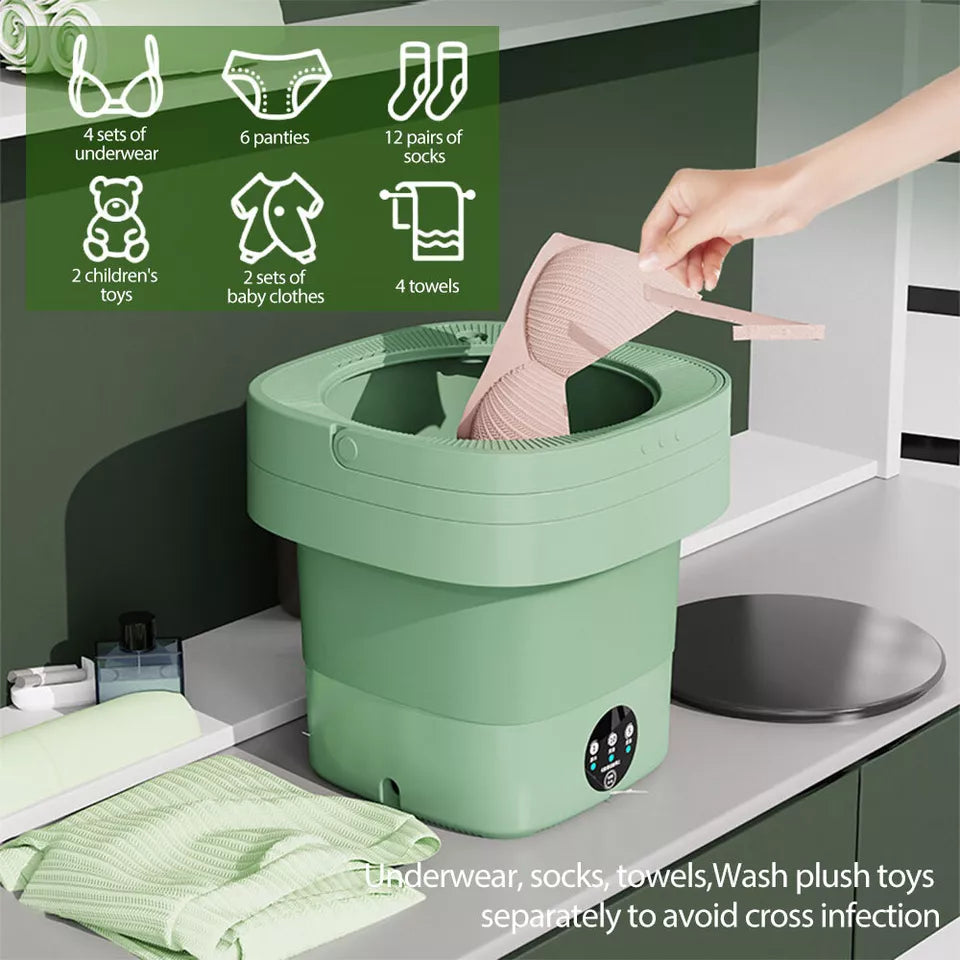 11L Mini Washing Machine Foldable Washing Bucket Portable Travel Laundry Machine