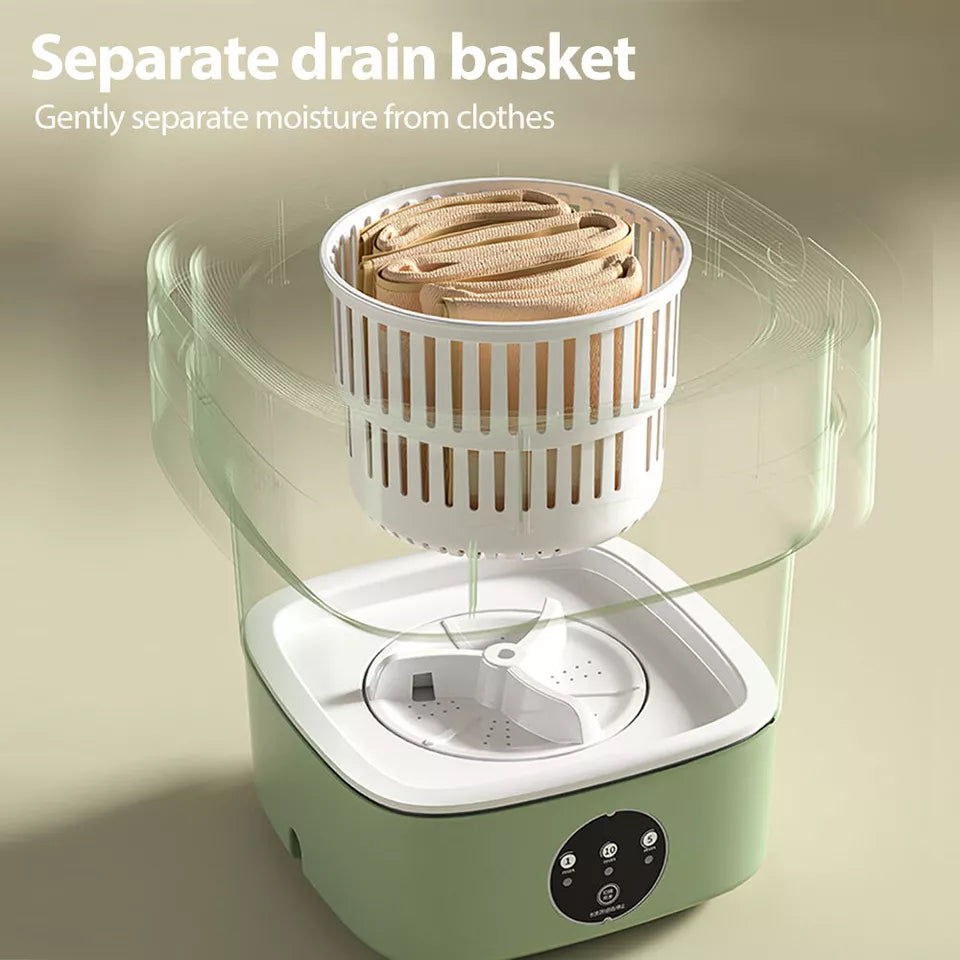 11L Mini Washing Machine Foldable Washing Bucket Portable Travel Laundry Machine
