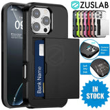 Iphone 17 16 16e 15 14 13 12 Pro Max Plus Case Wallet Card Holder Shockproof