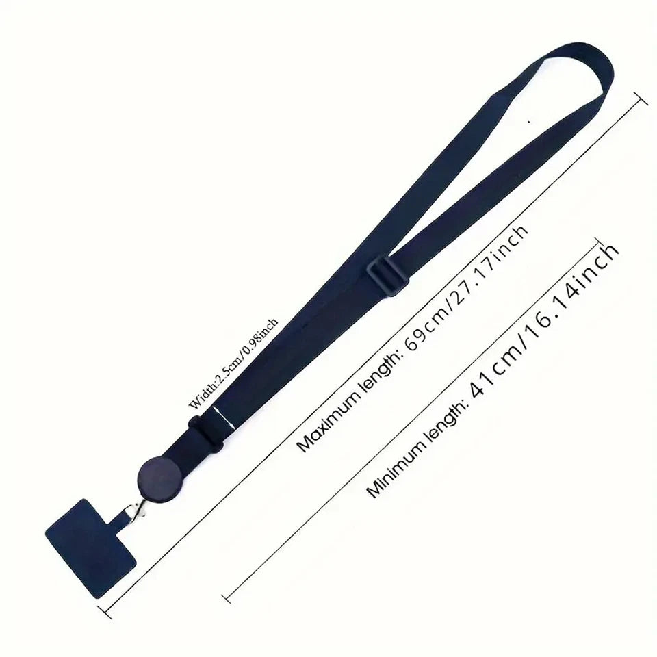 Universal Mobile Phone Lanyard Adjustable Crossbody Hanging Neck Strap W/Patch