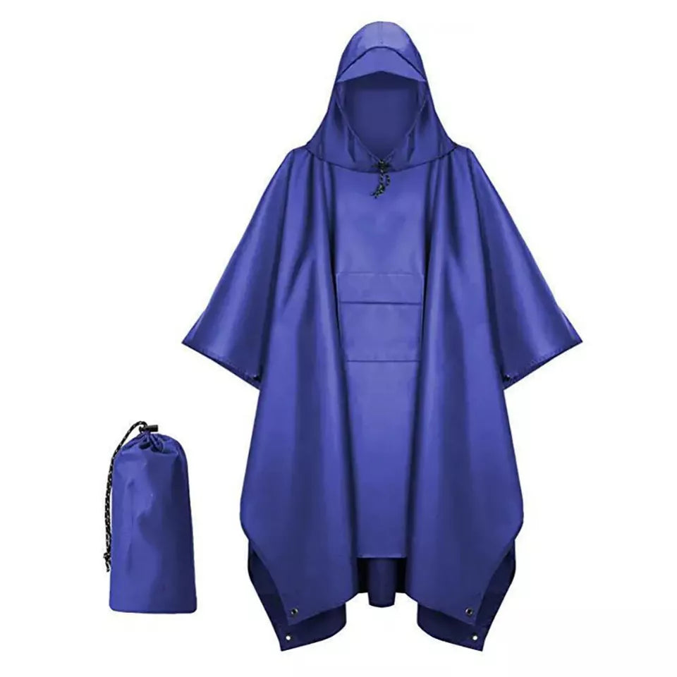 3-in-1 Adult Hooded Waterproof Rain Poncho