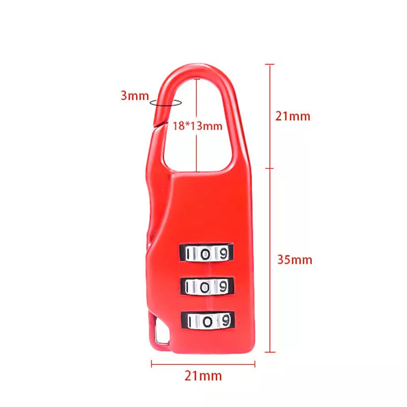 1/2/4pcs Small 3 Digit Travel Suitcase Luggage Lock
