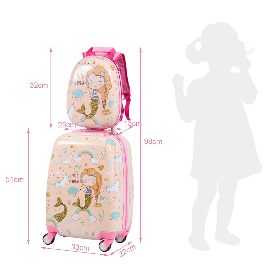 2in 1 Kids Travel Luggage Carry on Backpack Set