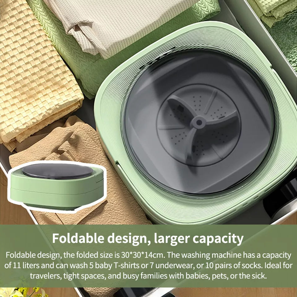 11L Mini Washing Machine Foldable Washing Bucket Portable Travel Laundry Machine