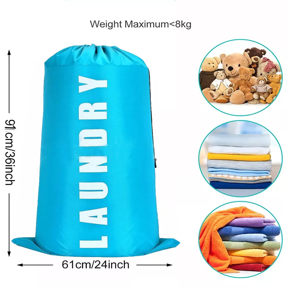 Large Laundry Bag Travel For Dirty Clothes Gym Bag Camping Drawstring 91x61cm